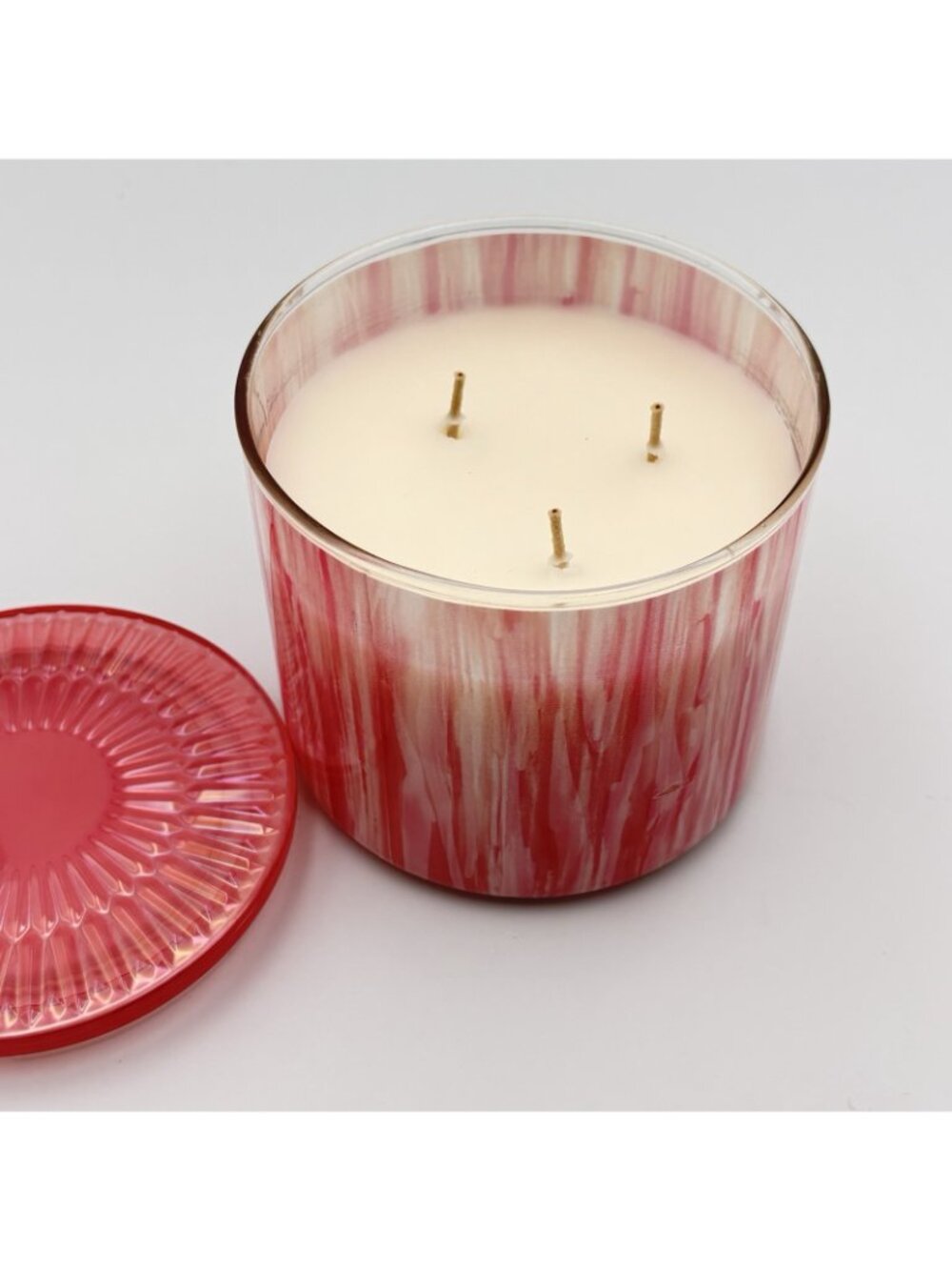 Bath & Body Works Champagne Toast 3 Wick Jar Candle Pink Glass Lid 14.5 oz - Picture 8 of 15